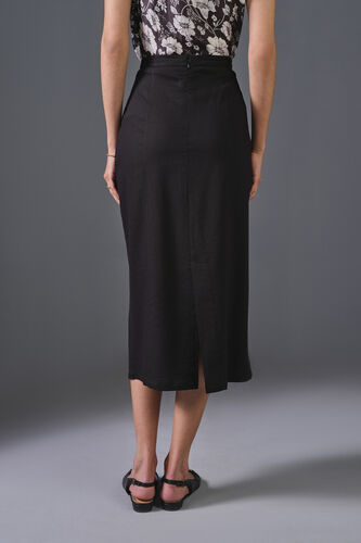 Ebony Elegance Viscose Skirt, Black, image 3